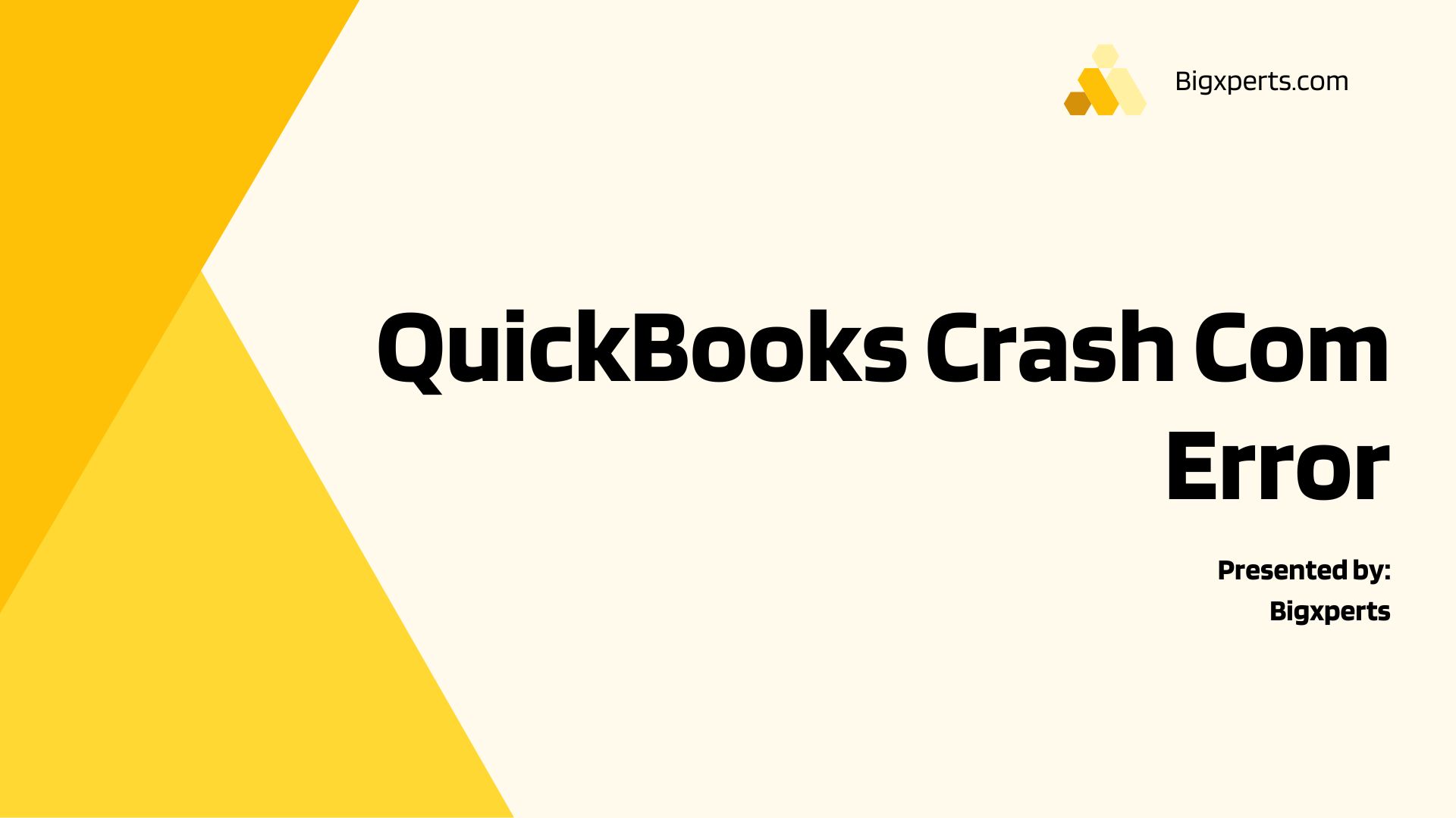 QuickBooks Crash Com Error