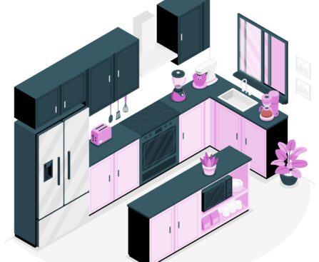 L-shaped modular kitchen